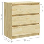 vidaXL Table de chevet 60x36x64 cm Bois de pin massif