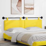 vidaXL Tête de lit suspendue Jaune clair Tissu en velours côtelé
