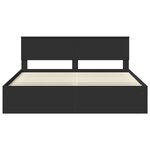 vidaXL Cadre de lit avec tête de lit Noir 180 x 200 cm Pin massif
