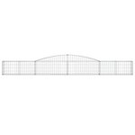 vidaXL Paniers à gabions arqués 10 Pièces 400x30x40/60 cm Fer galvanisé