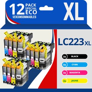 Pack compatible BROTHER LC-223 12 cartouches