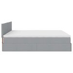VidaXL Cadre de lit ottoman et matelas gris clair 200x200cm tissu