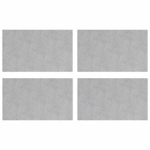 vidaXL Nez de marche Rectangulaire 4 Pièces Argenté 50 x 30 cm Aluminium
