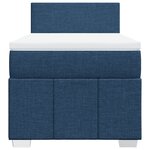 vidaXL Sommier à lattes de lit avec matelas Bleu 90x200 cm Tissu