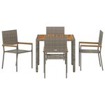 vidaXL Ensemble de salle à manger pour jardin 5 Pièces Gris