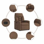 vidaXL Fauteuil inclinable Marron Tissu