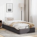 vidaXL Cadre de lit ottoman sans matelas gris 90x190 cm similicuir