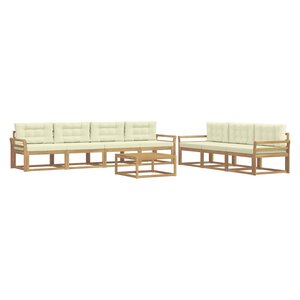 vidaXL Ensemble de canapés d'extérieur 7 Pièces Blanc et crème