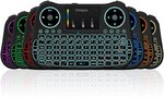 Ovegna T08 : Mini Clavier Wireless 2.4Ghz, Français (AZERTY), Ergonomique sans Fil avec Touchpad - pour Smart TV, Mini PC, HTPC, Console, Ordinateur sous Windows, Android, MacOS, Linux