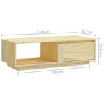 vidaXL Table basse 110x50x33 5 cm bois de pin massif