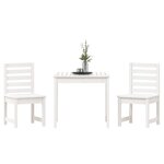 vidaXL Ensemble de bistrot de jardin 3 Pièces blanc bois de pin massif