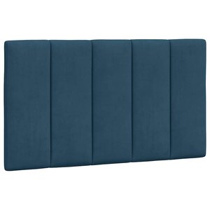 vidaXL Coussin de tête de lit Hanko bleu 90 cm velours
