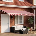 vidaXL Store rétractable manuel avec LEDs Rouge et Blanc 4 5 × 3 m