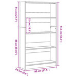 vidaXL Bibliothèque gris béton 80x24x143 cm bois d'ingénierie
