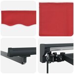 vidaXL Auvent Rétractable Rouge 350x250 cm Tissu