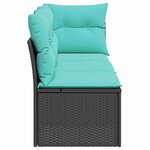 vidaXL Canapé de jardin avec coussins 3 places noir résine tressée