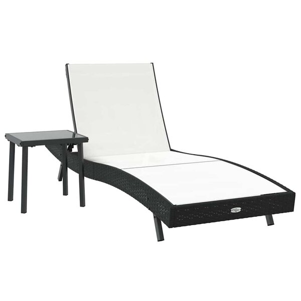 vidaXL Transat 2 pc polyrotin Noir et Blanc