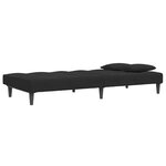 vidaXL Canapé-lit à 2 places avec repose-pied noir velours