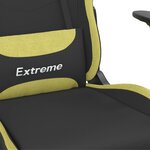 vidaXL Chaise de jeu avec repose-pied Noir et vert clair