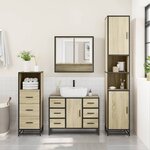vidaXL Ensemble de meubles de salle de bain 3 Pièces chêne sonoma