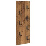 vidaXL Porte-manteau mural Montage mural Bois ancien 30 x 1 5 x 80 cm