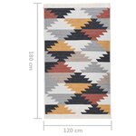 Vidaxl tapis multicolore 120x180 cm coton