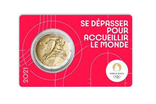 Monnaie 2€ commémorative - Jeux Olympiques de Paris 2024 - Qualité BU Millésime 2021- 2/5