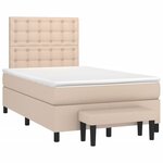vidaXL Sommier à lattes de lit matelas cappuccino 120x190cm similicuir