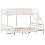 vidaXL Lit superposé sans matelas 80x200/140x200 cm blanc bois massif