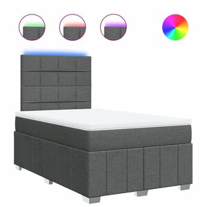 vidaXL Sommier à lattes de lit avec matelas Gris foncé 120x200cm Tissu