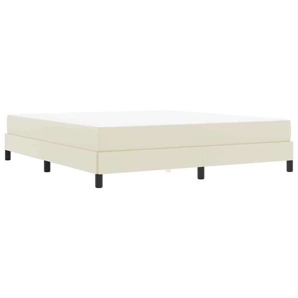 vidaXL Lit avec matelas Crème 180 x 200 cm Faux cuir