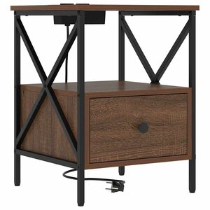 vidaXL Cabinet de chevet avec tiroir Chêne brun 41 5 x 40 5 x 55 cm