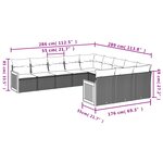 vidaXL Salon de jardin 11 Pièces avec coussins beige résine tressée