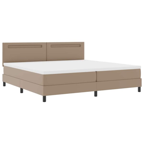 vidaXL Cadre de lit avec matelas Cappuccino 200 x 200 cm Faux cuir