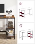 Bureau informatique industriel table d'étude avec étagère à 2 niveaux à gauche ou à droite table d'ordinadeur pour bureau chambre armature métallique assemblage facile 120 x 60 cm marron 12_0004642