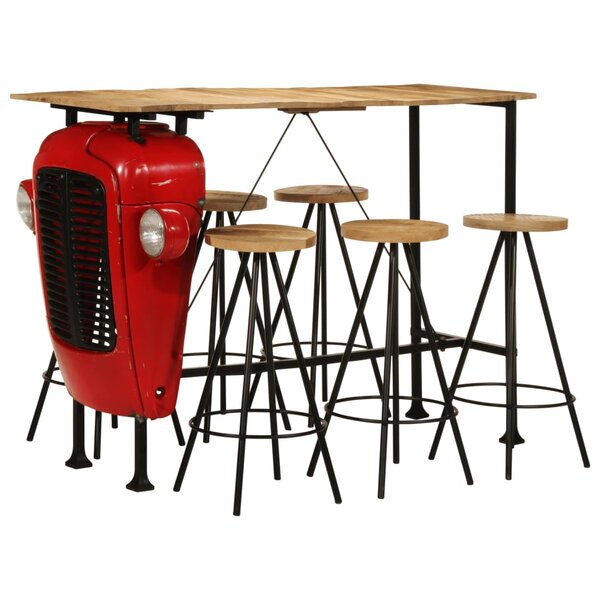 vidaXL Ensemble de bar 7 Pièces bois de manguier massif