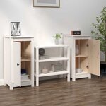 vidaXL Buffets 2 Pièces blanc 39x35x80 cm bois massif de pin