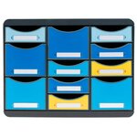 Moule De Classement Storebox Multi 11 Tiroirs Bee Blue - Couleurs Assorties - Exacompta