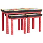 vidaXL Tables à empiler 3 Pièces en bois massif