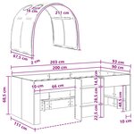 vidaXL Lit Haut pour Enfants avec Tunnel Blanc et rouge