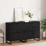vidaXL Buffets 2 Pièces Chêne noir 120 x 35 x 70 cm Bois d'ingénierie