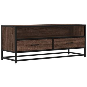 vidaXL Meuble TV chêne marron 100x34 5x40cm bois d'ingénierie et métal