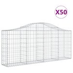 vidaXL Paniers à gabions arqués 50 Pièces 200x30x80/100 cm Fer galvanisé