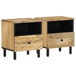 vidaXL Tables de chevet 2 Pièces 40x33x46 cm Bois de manguier solide
