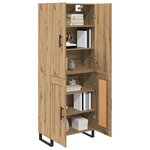 vidaXL Haut Armoire 2 Pièces Chêne artisanal Bois Aggloméré et Verre