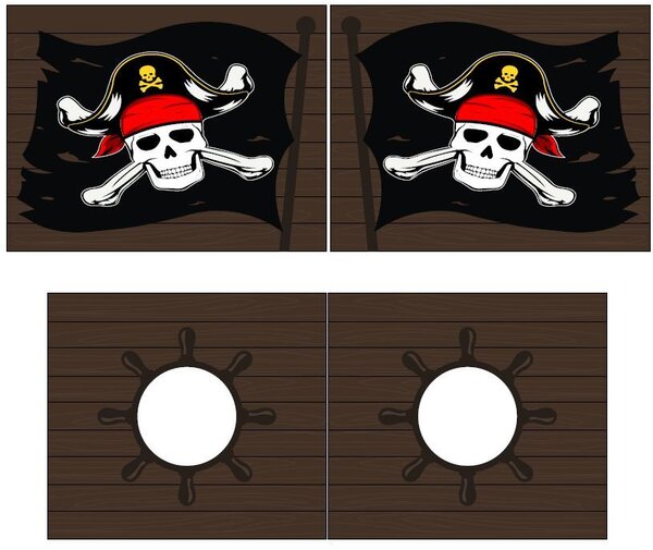 Rideau pour lit en hauteur en 4 parties Pirate des Caraibes