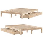 vidaXL Cadre de lit avec tiroirs sans matelas 150x200 cm