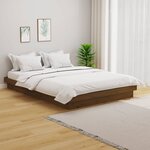 vidaXL Cadre de lit Marron miel Bois massif 120x190 cm Petit Double