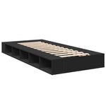 vidaXL Cadre de lit noir 90x190 cm bois d'ingénierie