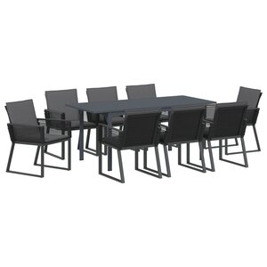 vidaXL Ensemble de salle à manger de jardin 6 pièces en acier anthracite et poly rattan avec coussins